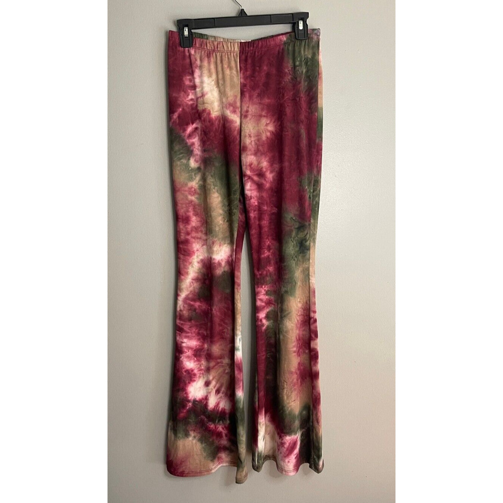 Rainbow Brand Small Pants Flared Pull on Tie Dye Leggins Y2K Hippy Stretch